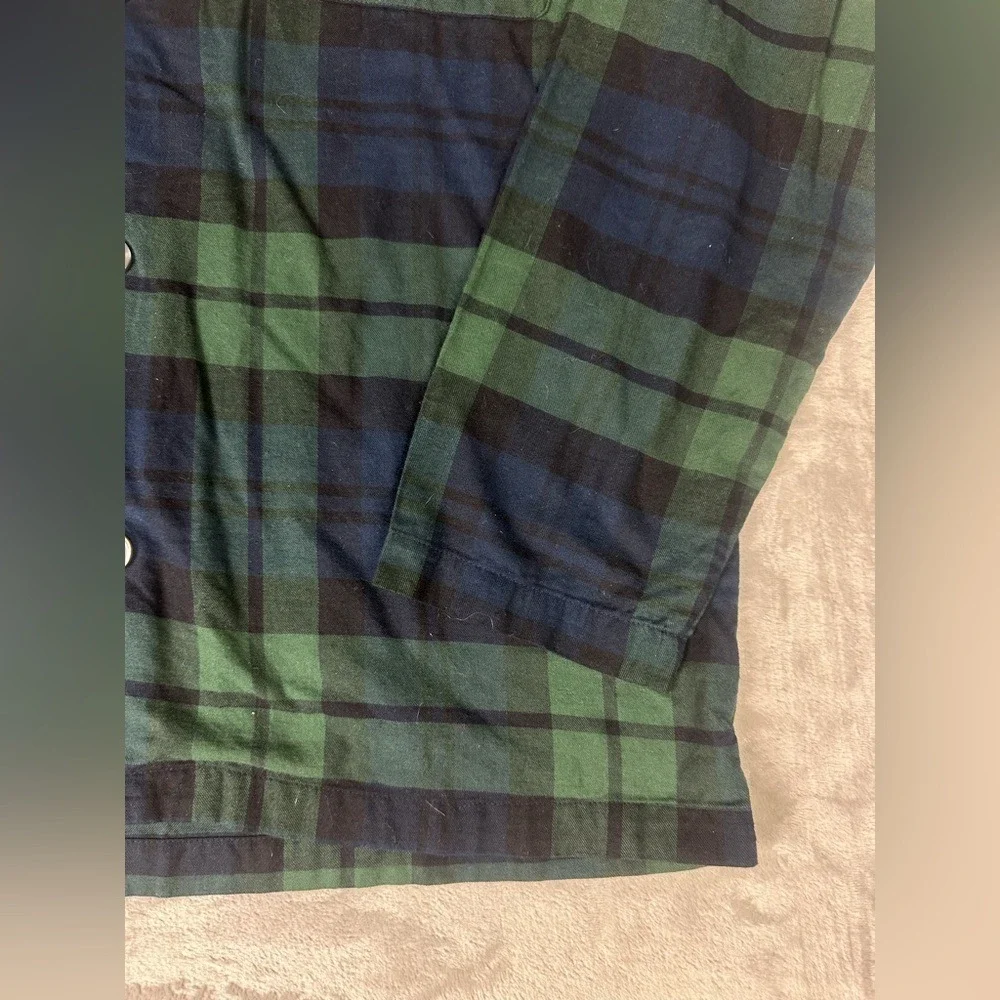 Polo Ralph Lauren‎ Flannel Long Sleeve Pajama Top Blackwatch Plaid Mens M Button